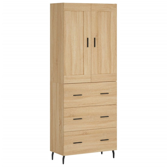 vidaXL Highboard Sonoma Oak 69,5x34x180 cm Engineered Wood