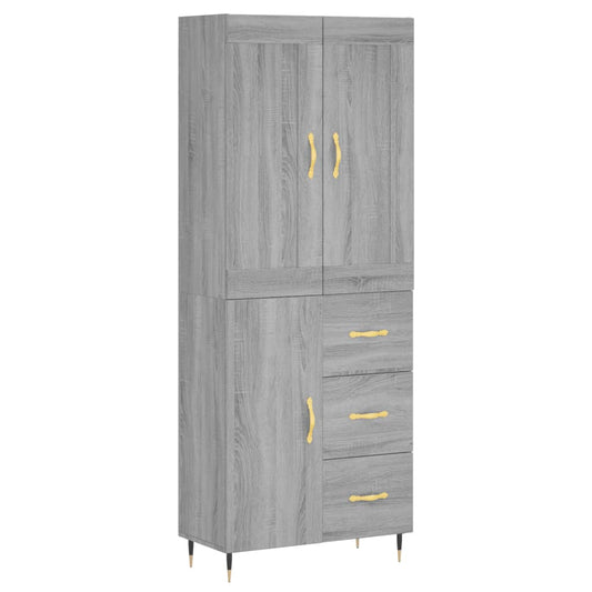 vidaXL Highboard Grey Sonoma 69.5x34x180 cm Engineered Wood