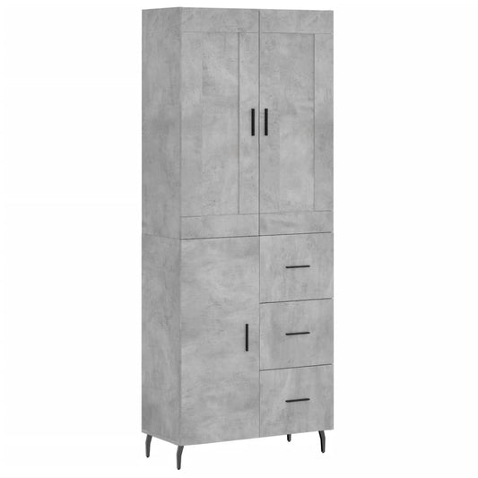 vidaXL Highboard Concrete Grey 69,5x34x180 cm Engineered Wood