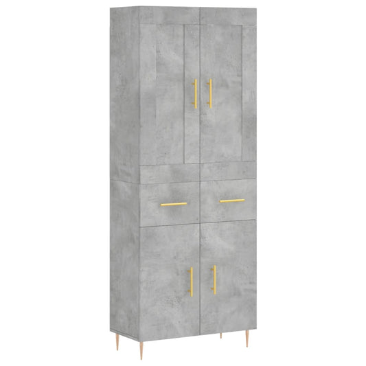 vidaXL Highboard Concrete Grey 69,5x34x180 cm Engineered Wood