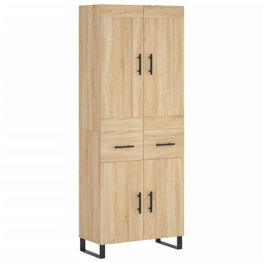 vidaXL Highboard Sonoma Oak 69,5x34x180 cm Engineered Wood