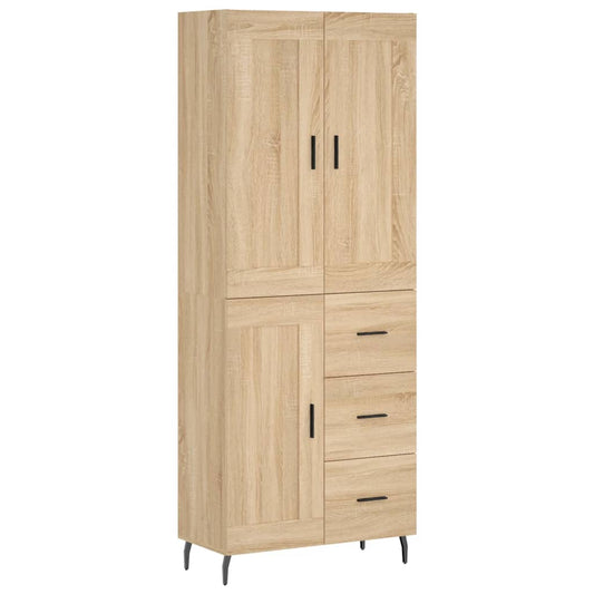 vidaXL Highboard Sonoma Oak 69,5x34x180 cm Engineered Wood