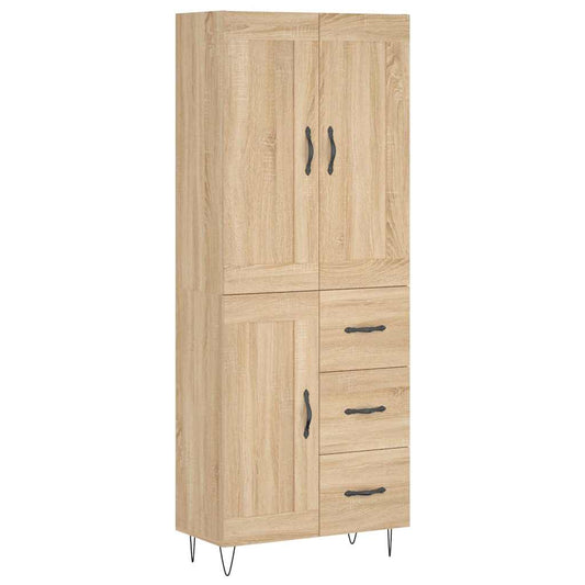 vidaXL Highboard Sonoma Oak 69,5x34x180 cm Engineered Wood