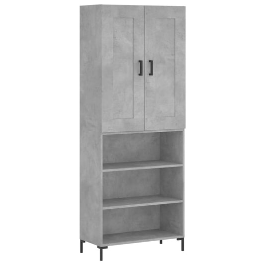 vidaXL Highboard Concrete Grey 69,5x34x180 cm Engineered Wood