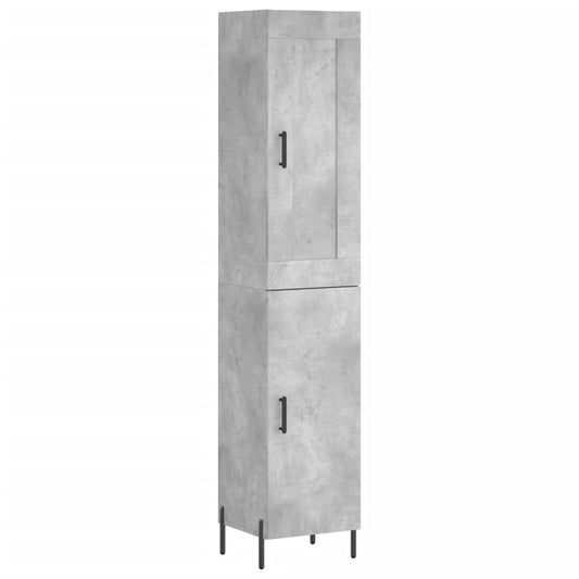 vidaXL Highboard Concrete Grey 34.5x34x180 cm Engineered Wood