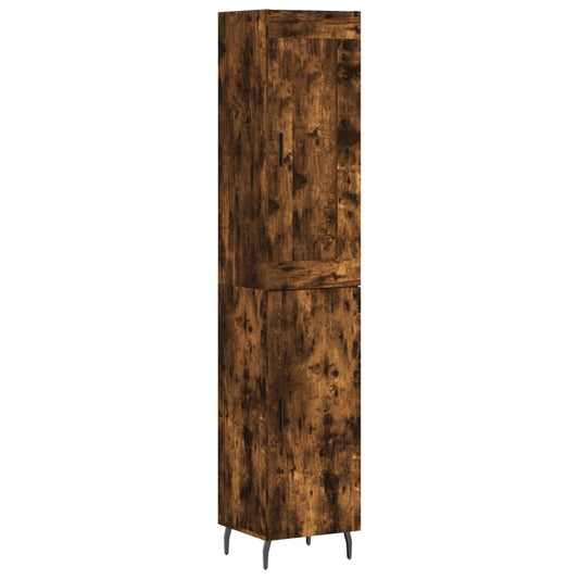 vidaXL Highboard Smoked Oak 34.5x34x180 cm Engineered Wood