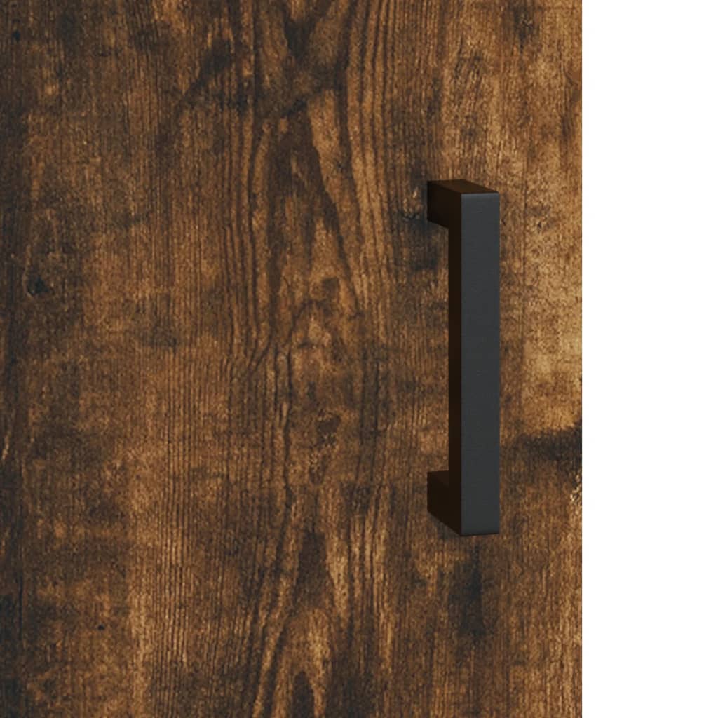 vidaXL Highboard Smoked Oak 34,5x34x180 cm Engineered Wood