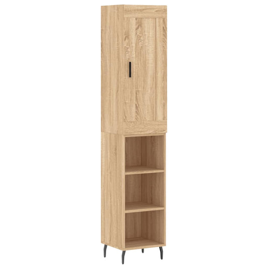 vidaXL Highboard Sonoma Oak 34,5x34x180 cm Engineered Wood