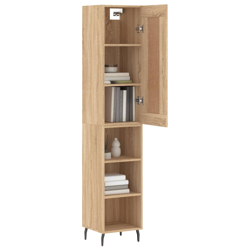 vidaXL Highboard Sonoma Oak 34,5x34x180 cm Engineered Wood