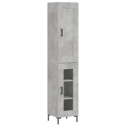 vidaXL Highboard Concrete Grey 34,5x34x180 cm Engineered Wood