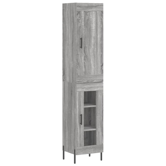 vidaXL Highboard Grey Sonoma 34.5x34x180 cm Engineered Wood