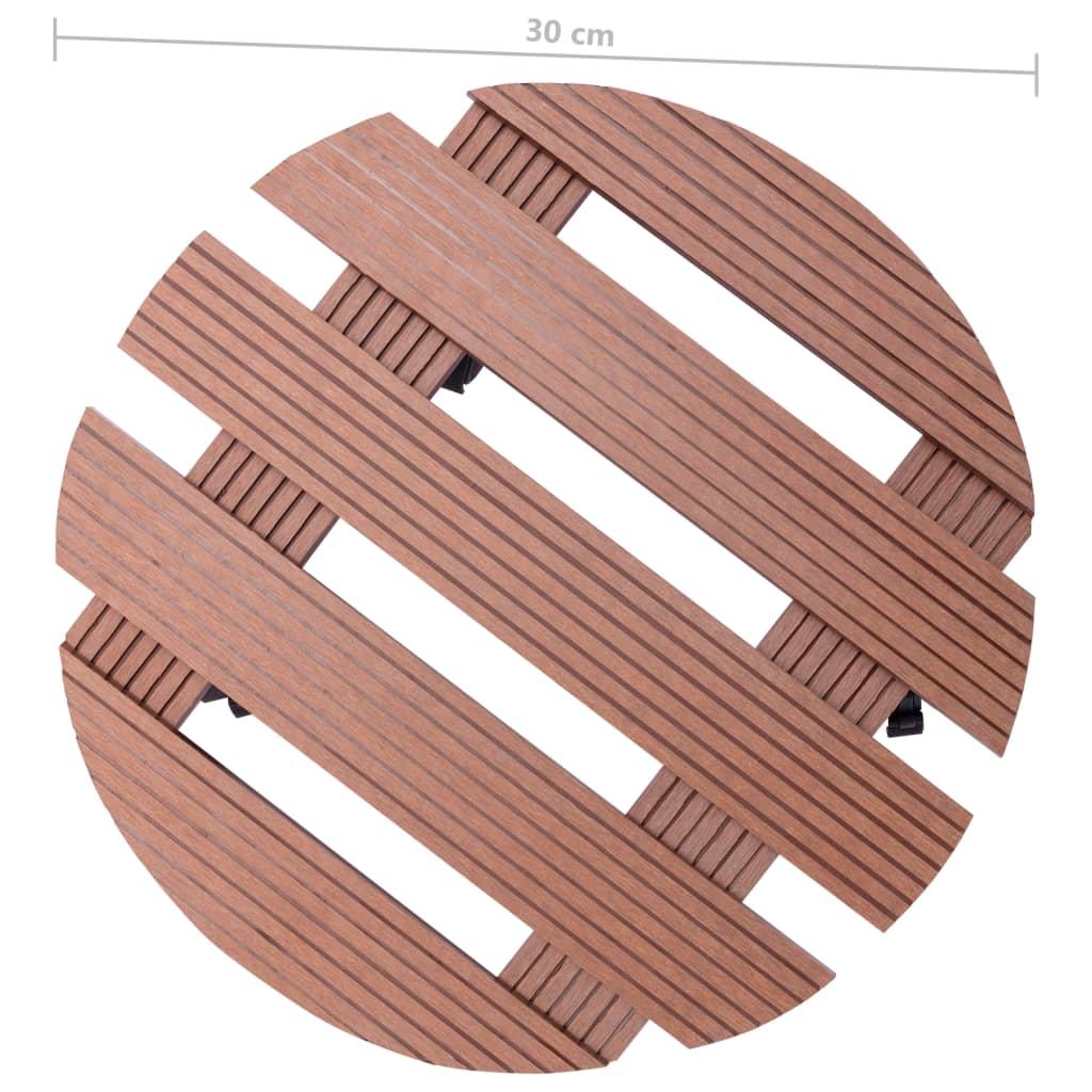vidaXL Plant Trolleys 4 pcs Brown Ø30x7,5 cm WPC