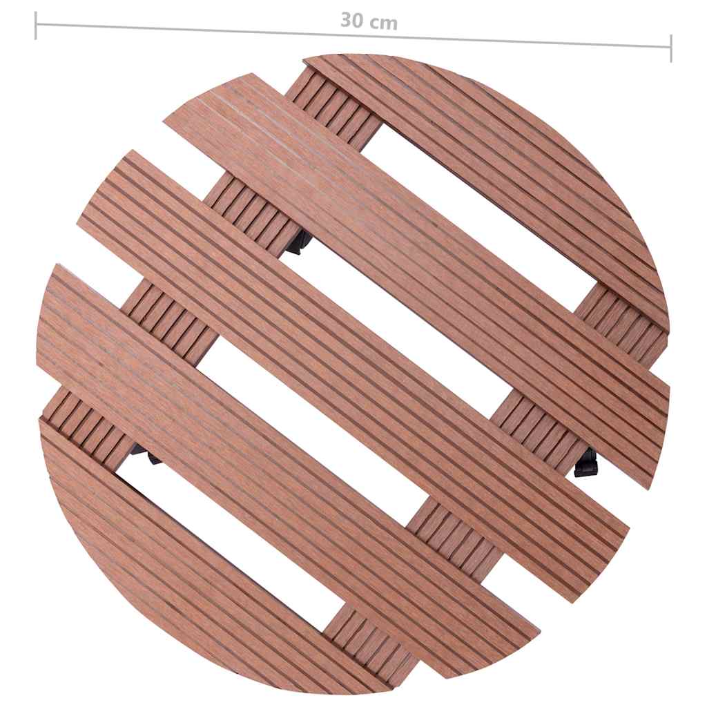 vidaXL Plant Trolleys 4 pcs Brown Ø30x7,5 cm WPC