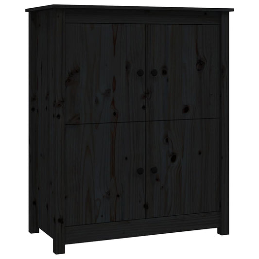 vidaXL Sideboard Black 83x41,5x100 cm Solid Wood Pine
