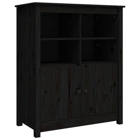 vidaXL Sideboard Black 83x41,5x100 cm Solid Wood Pine
