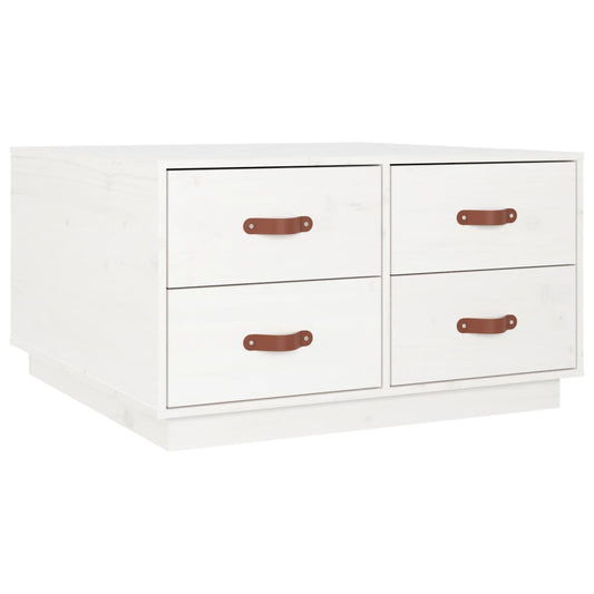 vidaXL Coffee Table White 80x80x45 cm Solid Wood Pine