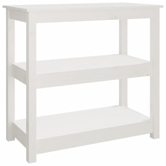 vidaXL Console Table White 80x40x74 cm Solid Wood Pine