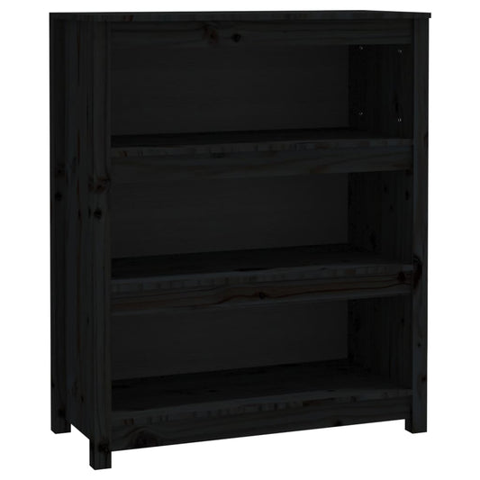 vidaXL Book Cabinet Black 80x35x97 cm Solid Wood Pine