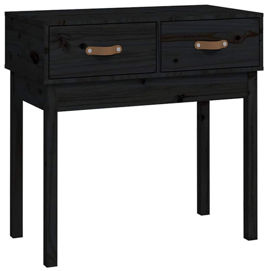 vidaXL Console Table Black 76,5x40x75 cm Solid Wood Pine