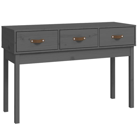vidaXL Console Table Grey 114x40x75 cm Solid Wood Pine