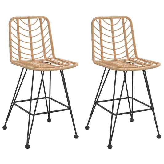 vidaXL Bar Stools 2 pcs 45x56x103,5 cm PE Rattan and Steel