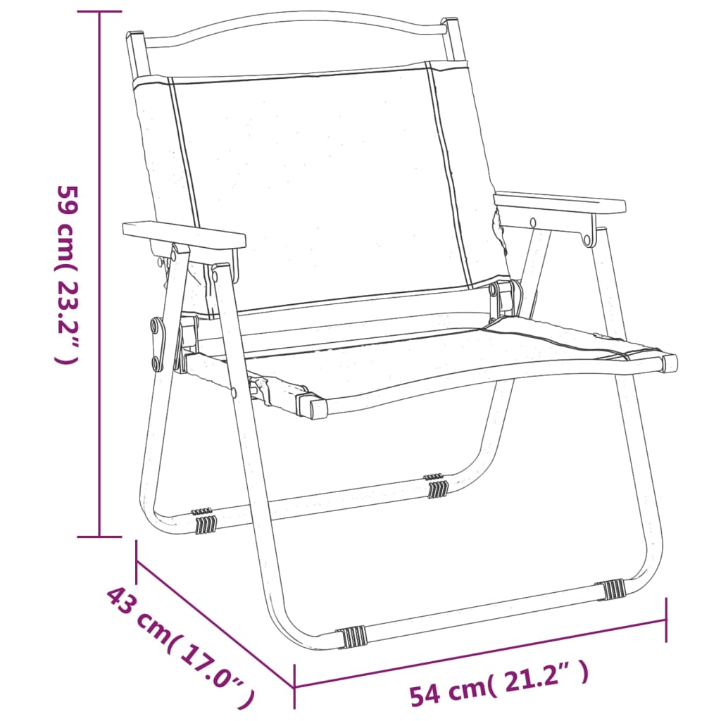 vidaXL Camping Chair | Set of 2 | Beige