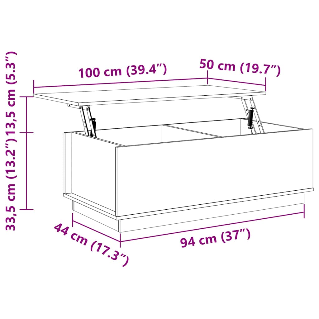 vidaXL Coffee Table 100x50x35 cm Solid Wood Pine