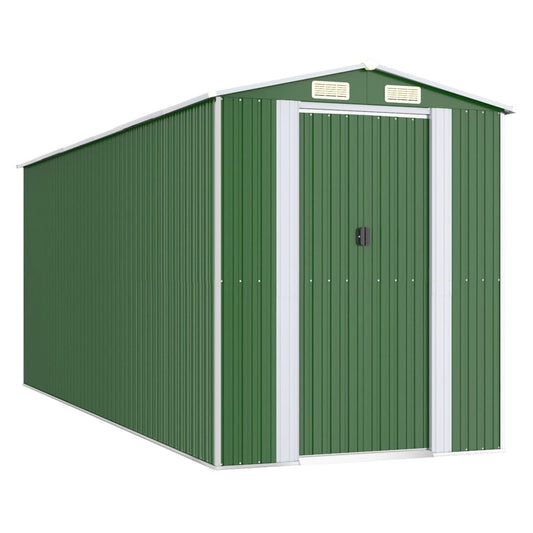vidaXL Garden Shed Green 192x523x223 cm Galvanised Steel