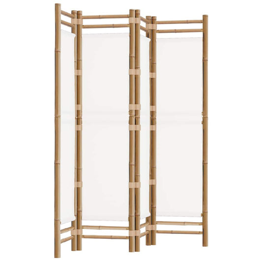 vidaXL Folding 4-Panel Room Divider 160 cm Bamboo and Canvas
