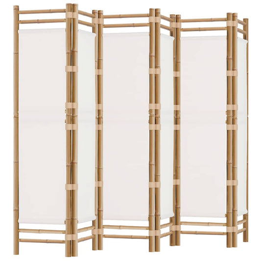 vidaXL Folding 6-Panel Room Divider 240 cm Bamboo and Canvas