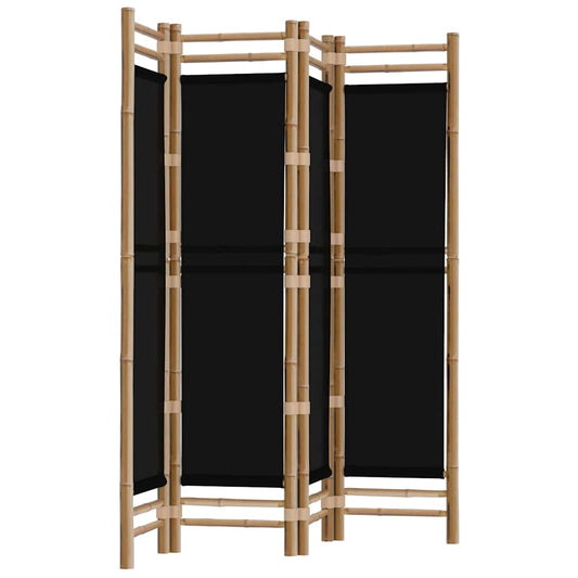 vidaXL Folding 4-Panel Room Divider 160 cm Bamboo and Canvas
