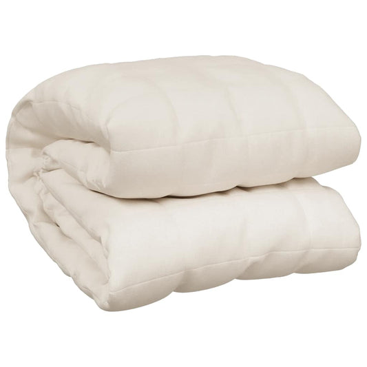 vidaXL Weighted Blanket Light Cream 220x235 cm King 15 kg Fabric