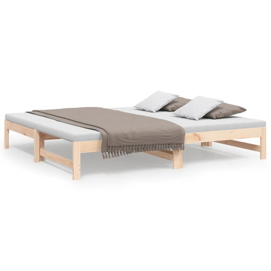 vidaXL Pull-out Day Bed without Mattress 2x(75x190) cm Solid Wood Pine