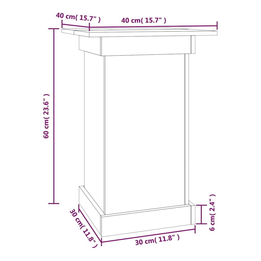 vidaXL Flower Stand White 40x40x60 cm Solid Wood Pine