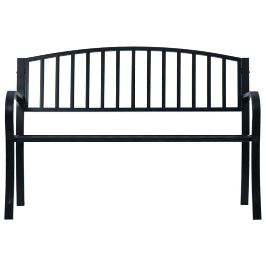 vidaXL Garden Bench Black 120 cm Steel