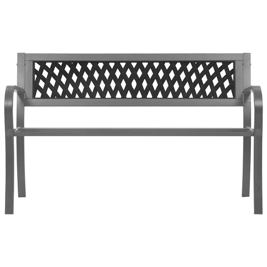 vidaXL Garden Bench Black 120 cm Steel