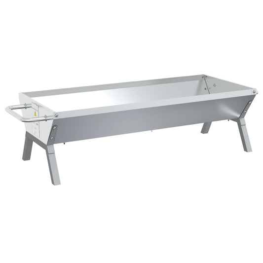 vidaXL BBQ Tray Silver 118x42x30,5 cm Stainless Steel