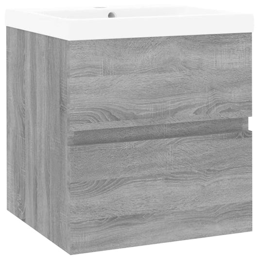 vidaXL Sink Cabinet with Built-in Basin Grey Sonoma Engineered Wood
