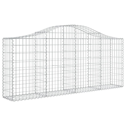 vidaXL Arched Gabion Basket 200x30x80/100 cm Galvanised Iron