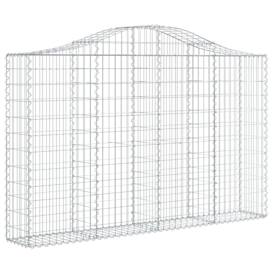 vidaXL Arched Gabion Basket 200x30x120/140 cm Galvanised Iron