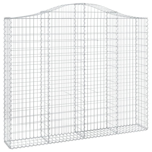 vidaXL Arched Gabion Basket 200x30x160/180 cm Galvanised Iron