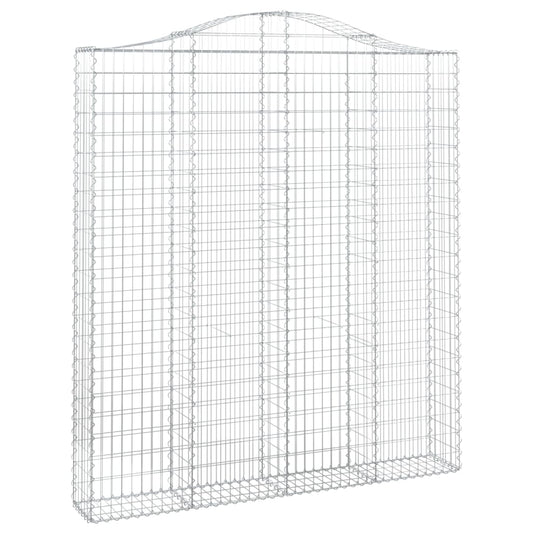 vidaXL Arched Gabion Basket 200x30x220/240 cm Galvanised Iron