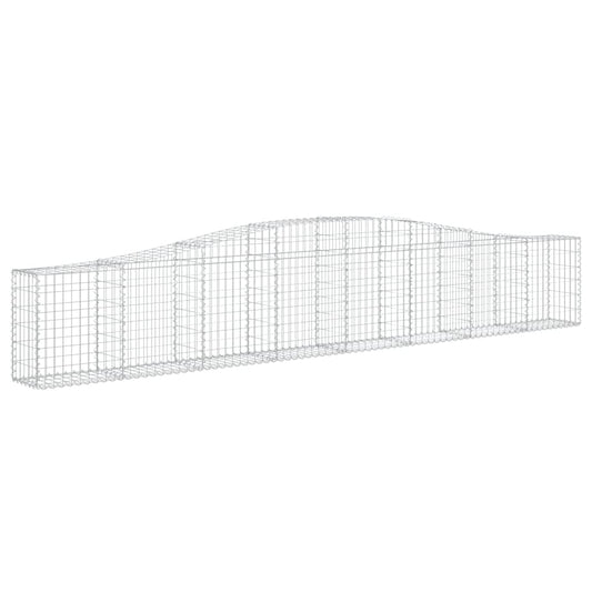 vidaXL Arched Gabion Basket 400x30x60/80 cm Galvanised Iron