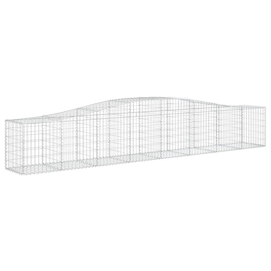 vidaXL Arched Gabion Basket 400x50x60/80 cm Galvanised Iron