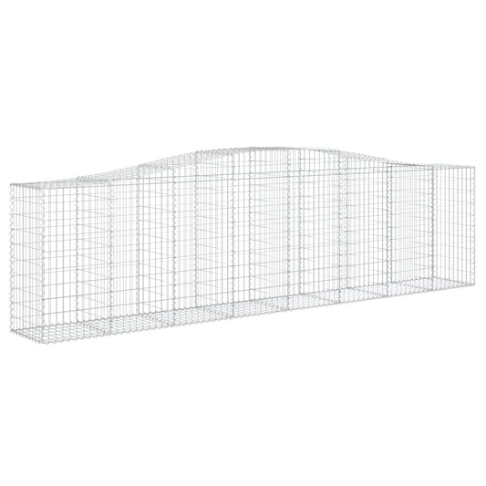 vidaXL Arched Gabion Basket 400x50x100/120 cm Galvanised Iron