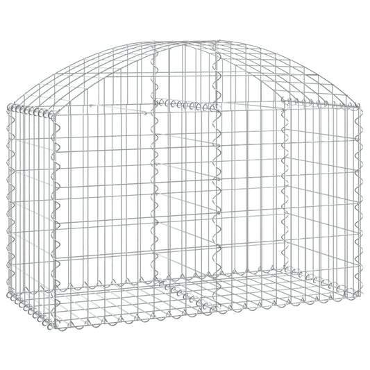 vidaXL Arched Gabion Basket 100x50x60/80 cm Galvanised Iron