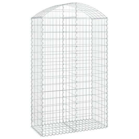 vidaXL Arched Gabion Basket 100x50x160/180 cm Galvanised Iron