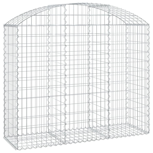 vidaXL Arched Gabion Basket 150x50x120/140 cm Galvanised Iron