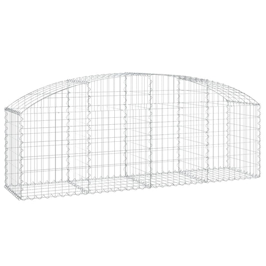 vidaXL Arched Gabion Basket 200x50x60/80 cm Galvanised Iron