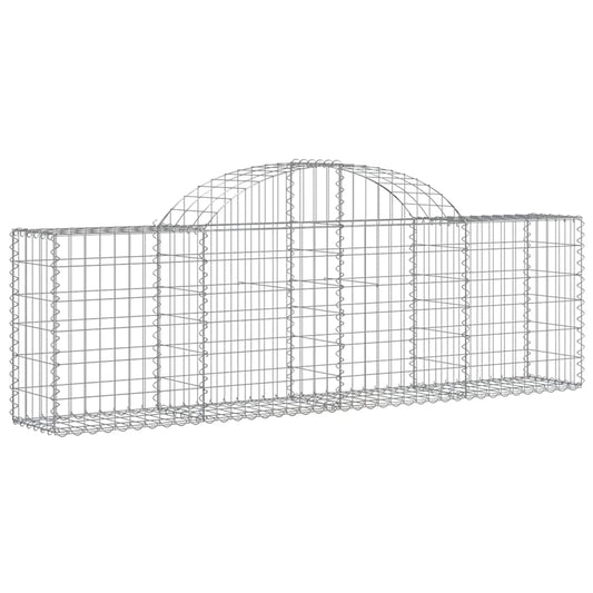 vidaXL Arched Gabion Basket 200x30x60/80 cm Galvanised Iron